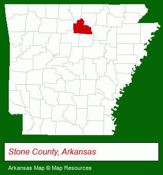 Arkansas map, showing the general location of United Country