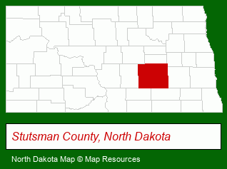 North Dakota map, showing the general location of Hometown Property Management