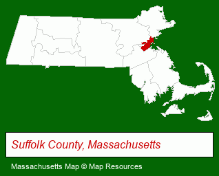 Massachusetts map, showing the general location of Back Bay Properties Inc