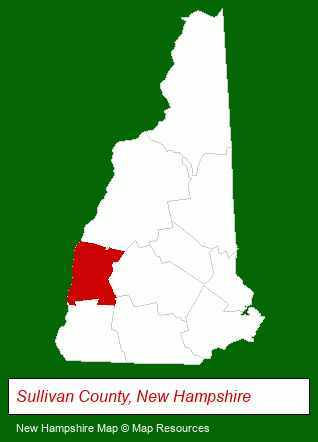 New Hampshire map, showing the general location of Newport Recreation Department