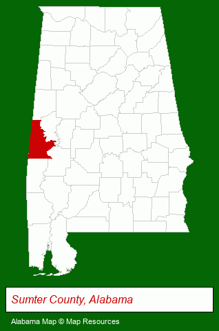 Alabama map, showing the general location of Blackbelt Land & Realty Company