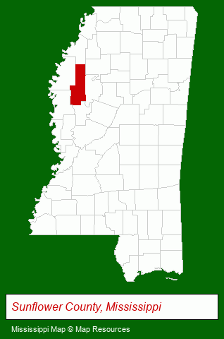 Mississippi map, showing the general location of Charles Davis Const & Realesta