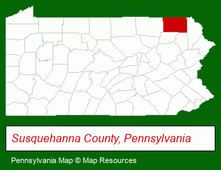Pennsylvania map, showing the general location of Elk Mountain Ski Resort Inc