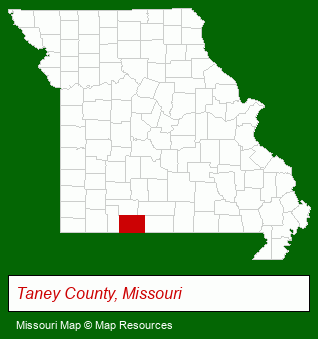 Missouri map, showing the general location of Taneycomo Terrace Inc