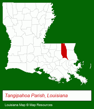 Louisiana map, showing the general location of Bayou Outdoors Of Hammond
