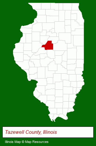 Illinois map, showing the general location of Pekin Estates