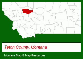 Montana map, showing the general location of Montana Custom Cabins