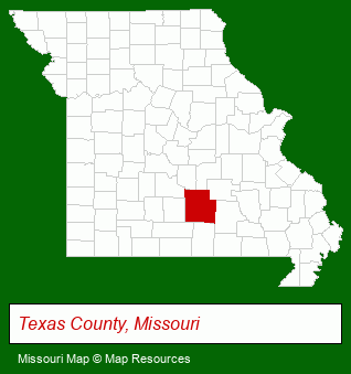 Missouri map, showing the general location of Ed Green Realty
