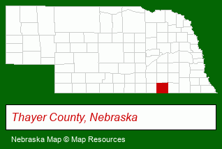 Nebraska map, showing the general location of Brad Elting Real Estate
