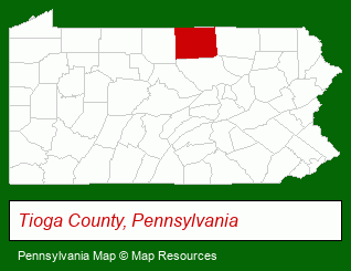 Pennsylvania map, showing the general location of Blackcreek Enterprises