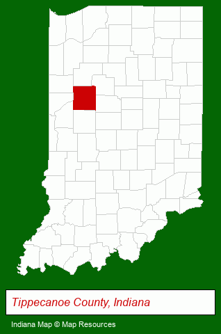 Indiana map, showing the general location of Morris Rentals