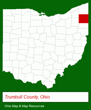 Ohio map, showing the general location of Jamestown Village