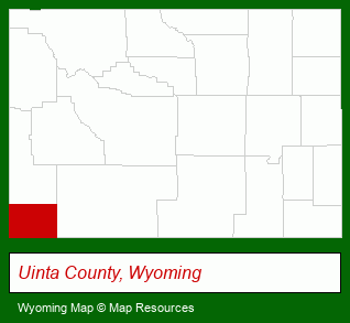 Wyoming map, showing the general location of RE Max Results Realty Inc