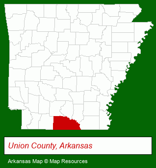 Arkansas map, showing the general location of El Dorado Metals Inc