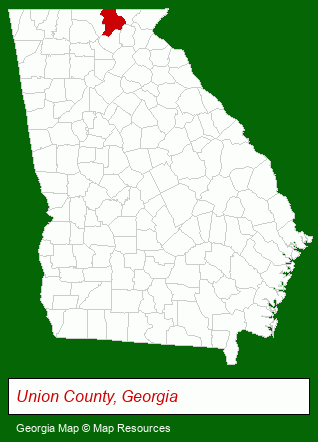 Georgia map, showing the general location of Blairsville Realty