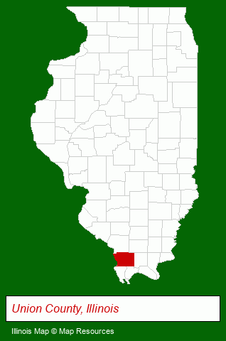 Illinois map, showing the general location of Union County Abstract OFC INC