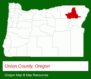 Oregon map, showing the general location of Wade Bettis