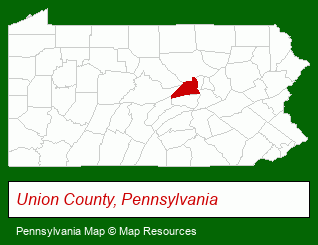 Pennsylvania map, showing the general location of Scheib Law Offices