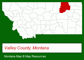Montana map, showing the general location of Valley View Home