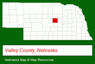 Nebraska map, showing the general location of Grandview