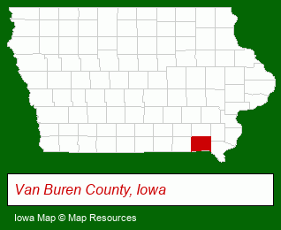 Iowa map, showing the general location of Creative Farm & Home Realty