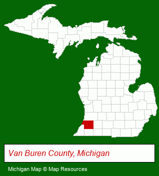 Michigan map, showing the general location of Roy's Home Center