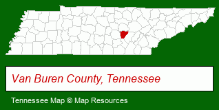 Tennessee map, showing the general location of Cozy Cabins & Cottages