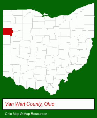 Ohio map, showing the general location of Bee Gee Realty & Auction Company