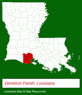 Louisiana map, showing the general location of Sunrise Realty