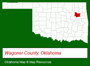 Oklahoma map, showing the general location of Indian Lodge