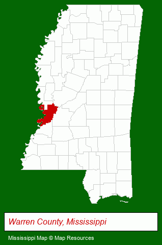 Mississippi map, showing the general location of Bienville Apartments