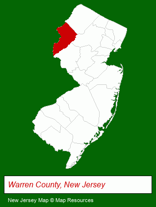 New Jersey map, showing the general location of Hackettstown Recreation Superintendent