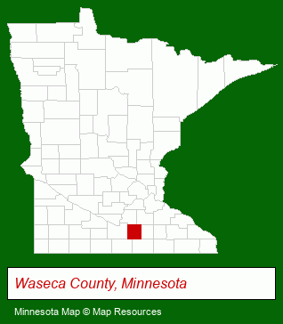 Minnesota map, showing the general location of New Richland Care Center