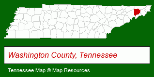Tennessee map, showing the general location of Tysinger Hampton & Partners, Inc.