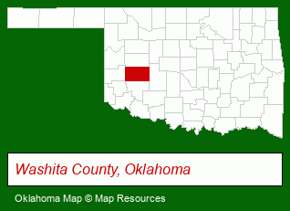 Oklahoma map, showing the general location of TLC Rentals Inc