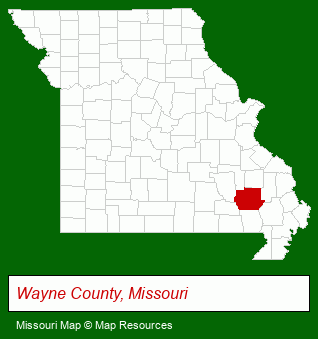 Missouri map, showing the general location of Heartland Realty