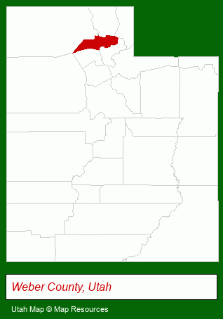 Utah map, showing the general location of University Federal Credit Union