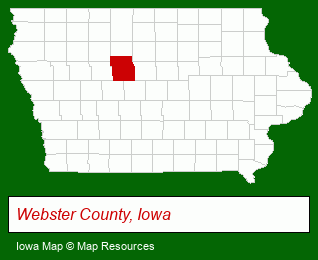 Iowa map, showing the general location of Becker Apartments