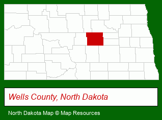 North Dakota map, showing the general location of Northern Appraisal & Realty