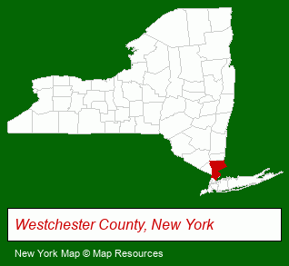 New York map, showing the general location of Renaissance Westchester Hotel