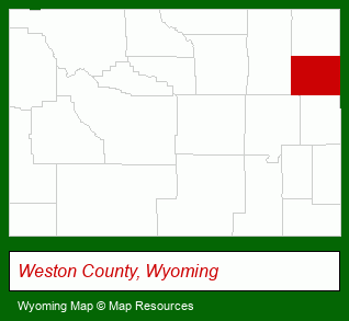 Wyoming map, showing the general location of Arnold Realty