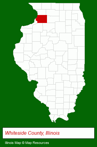 Illinois map, showing the general location of Crow Valley Campgrounds