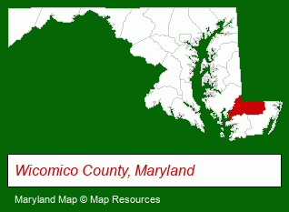 Maryland map, showing the general location of Pemberton Park