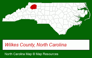 North Carolina map, showing the general location of E A Carter Real Estate