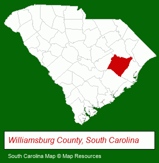 South Carolina map, showing the general location of John Yancey Mc Gill Real Estate