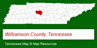 Tennessee map, showing the general location of Cameron Properties
