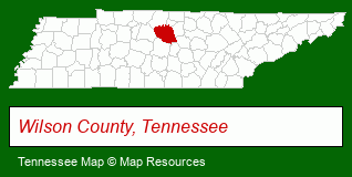 Tennessee map, showing the general location of Lebanon Recreation Department
