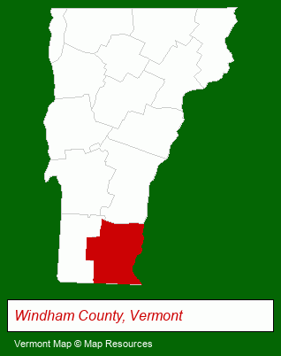 Vermont map, showing the general location of Small Business Development Center
