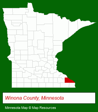 Minnesota map, showing the general location of Country Valley Mobile Home PRK