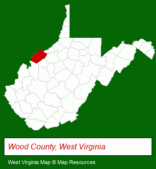West Virginia map, showing the general location of Vienna Realty Realtors